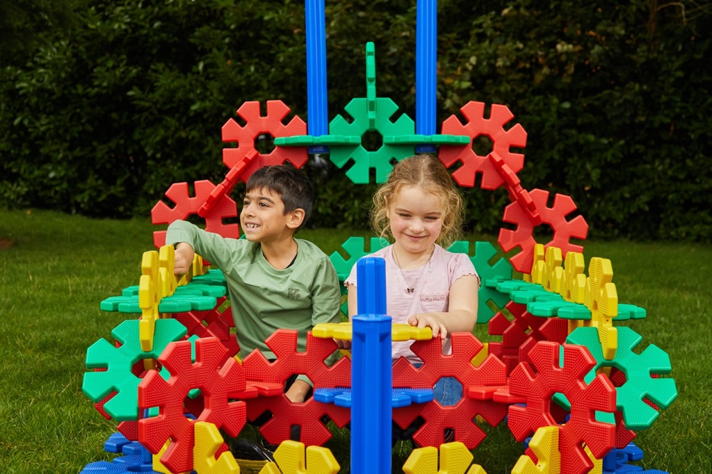 Mega Bau-Achtecke - 84 Teile bunt