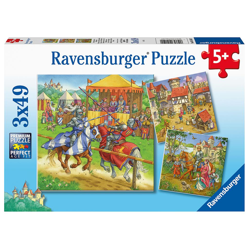 Puzzle 3 x 49-tlg. "Ritterturnier"