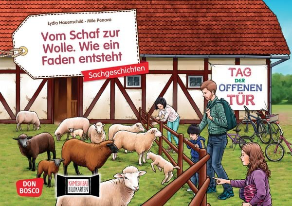 Vom Schaf zur Wolle - Wie ein Faden entsteht Kamishibai Bildkartenset