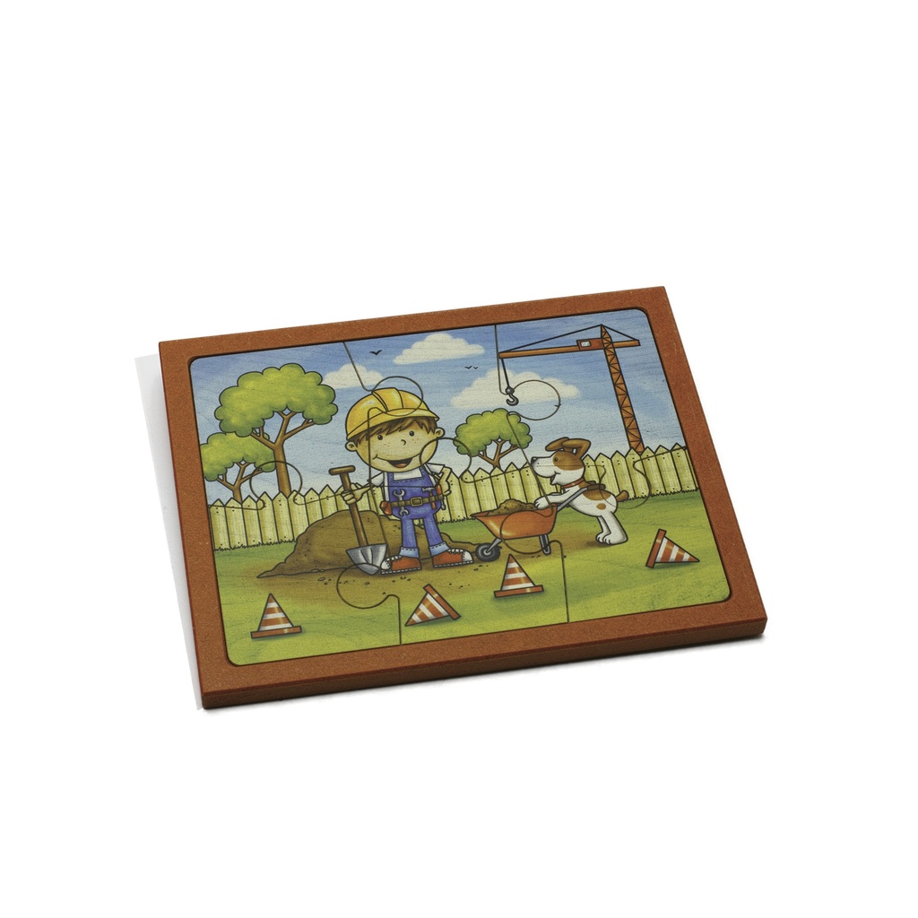 Holz-Puzzle - 6 Teile Bauarbeiter