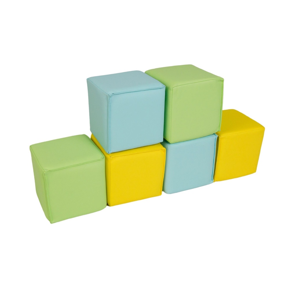 Softbausteine-Set mit 6 Würfeln aus Schaumstoff