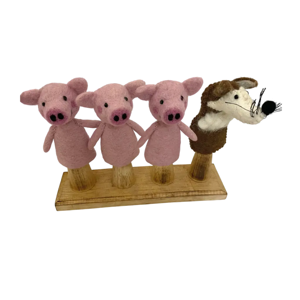 Fingerpuppen - Die 3 kleinen Schweinchen