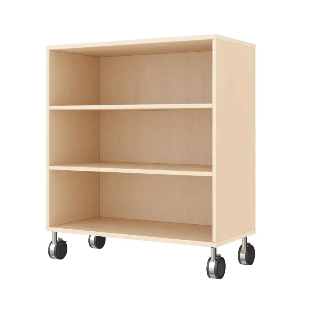 Regalschrank 79 cm - 3 Fächer, mit Feststellrollen