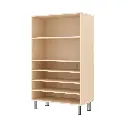 Regalschrank 120 cm - 6 Fächer, mit höhenverstellbaren Sockelfüßen