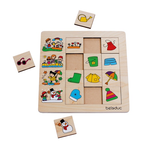 [A104009] Holz Sortierpuzzle - Jahreszeiten