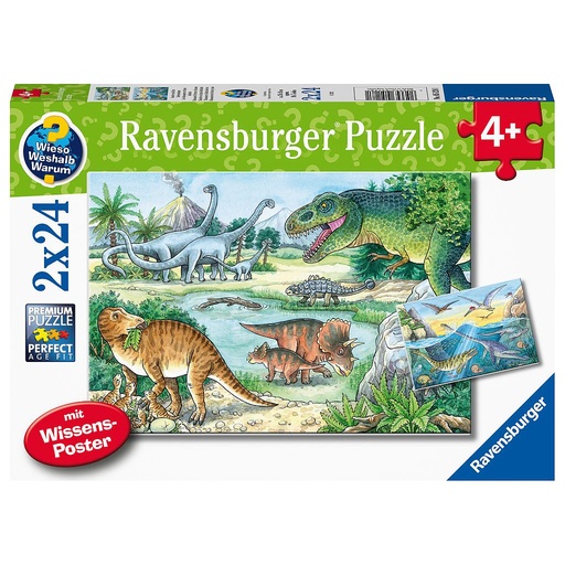 [104145] Puzzle 2 x 24-tlg. "Dinosaurier"