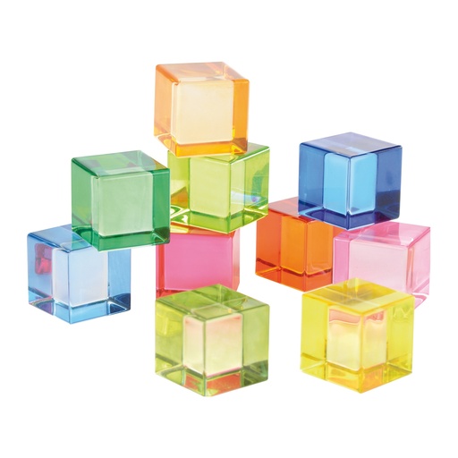 [106267] Acryl bunte Würfel - 10er Set 