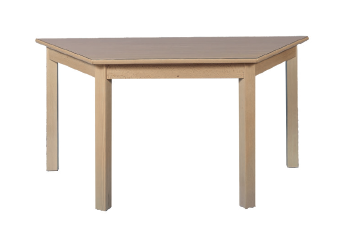 [110067] Trapez Tisch Buche massiv 140 x 70 cm