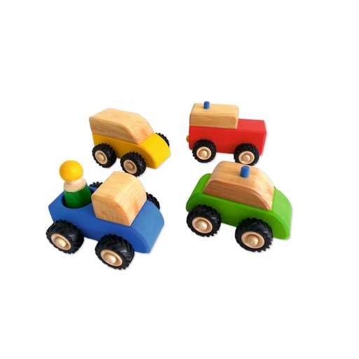 [W103434] 5er Set Holzfahrzeuge