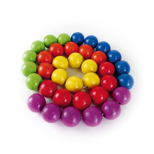 [103443] 96 große Holzperlen - Regenbogen