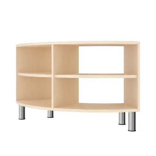[110192-02] Viertelkreis-Regal 44 cm - 1 Boden & 4 Fächer - mit höhenverstellbaren Sockelfüßen
