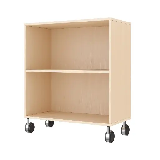 [110212-03] Regalschrank 79cm - 2 Fächer, mit Feststellrollen