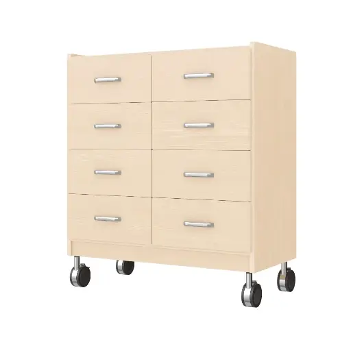 [110214-03] Regalschrank 79 cm  - 8 Schubladen, mit Festellrollen