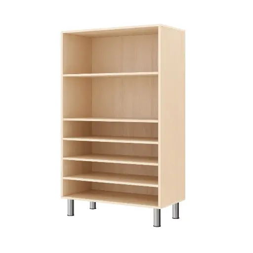 [110215-02] Regalschrank 120 cm - 6 Fächer, mit höhenverstellbaren Sockelfüßen