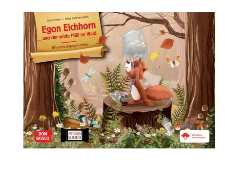 [4260694922576] Egon Eichhorn und der wilde Müll im Wald. Kamishibai Bildkartenset